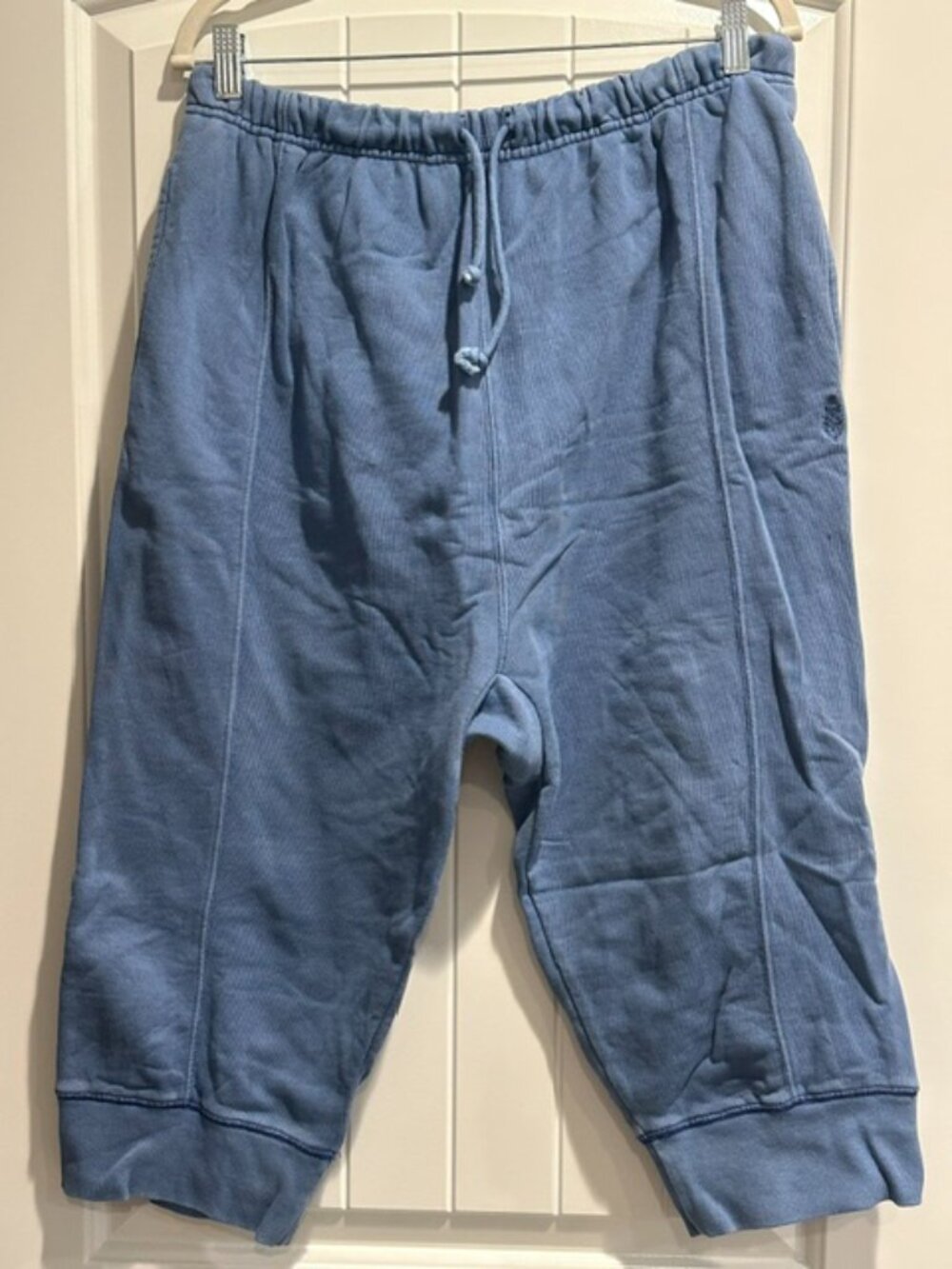 EUC Free People Best of Cropped Joggers Blue size- LARGE - Picture 4 of 5